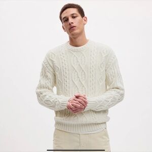 Gap Cable Knit Sweater in Chalk Oversized When Harry Met Sally